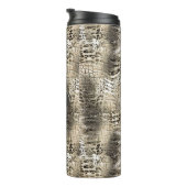 Rustieke Snakeskin Animal Print met Monogram Thermosbeker (Geroteerd rechts)