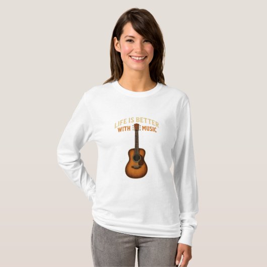 Rustieke snaren Het hart van de countrymuziek T-shirt (Voorkant volledig)