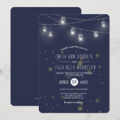 Rustieke snaren van Mason Jars Fireflies bruiloft Kaart (Voorkant / Achterkant)