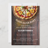Rustieke Snee Snee Pizza Baby Shower Kaart (Voorkant)