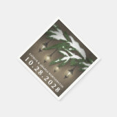 Rustieke Sneeuw Evergreen Lantaarn Bruiloft Servet (Hoek)