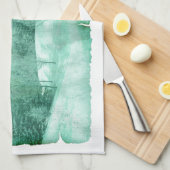 Rustieke sneeuw evergreen winter scene perkament g theedoek (Quarter Fold)