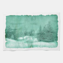 Rustieke sneeuw evergreen winter scene perkament g