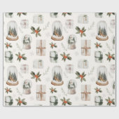 Rustieke Sneeuw Wereldbol Kerstvakantie cadeaus Cadeaupapier (Vlak)