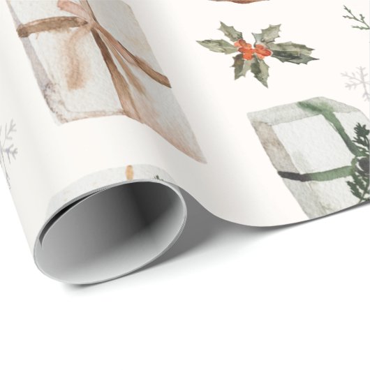 Rustieke Sneeuw Wereldbol Kerstvakantie cadeaus Cadeaupapier (Rol Hoek)