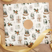 Rustieke Sneeuw Wereldbol Kerstvakantie cadeaus Cadeaupapier