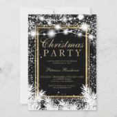 Rustieke sneeuw zwarte Kerstmis dennenboom slinger Kaart (Voorkant)