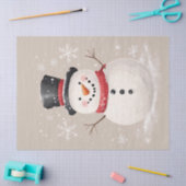 Rustieke sneeuwman met sneeuwvlokken Decoupage Tissuepapier (Craft)