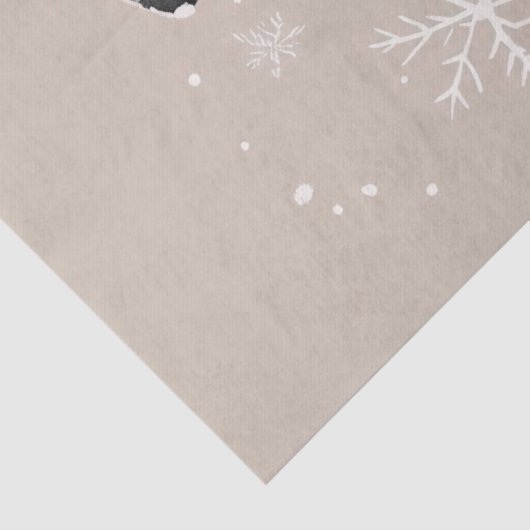 Rustieke sneeuwman met sneeuwvlokken Decoupage Tissuepapier (Detail)