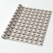 Rustieke Sneeuwman Plaid Kerst Persoonlijk Cadeaupapier (Uitgerold)