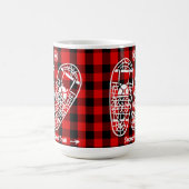 Rustieke sneeuwschoenen Buffalo Plaid Koffiemok (Center)
