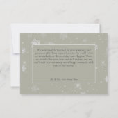 Rustieke Sneeuwval Pine & Witte Bloemen Wijze Huwe Bedankkaart (Achterkant)