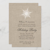 Rustieke Sneeuwvlok Corporate Vakantie uitnodiging (Voorkant / Achterkant)
