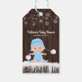 Rustieke Sneeuwvlok Jongen Baby shower Favor Cadea Cadeaulabel (Achterkant)
