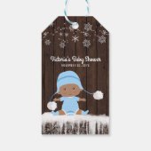 Rustieke Sneeuwvlok Jongen Baby shower Favor Cadea Cadeaulabel (Achterkant)