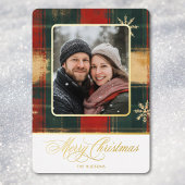 Rustieke sneeuwvlok Plaid Foto Vrolijk Kerstmis Folie Feestdagenkaart