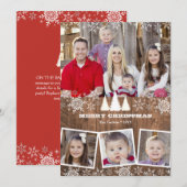 Rustieke Sneeuwvlokken 4 Foto Collage Kerstmis Feestdagenkaart (Voorkant / Achterkant)