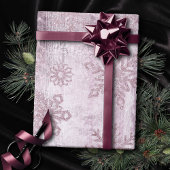 Rustieke sneeuwvlokken | Dusty Mauve Pink Wood Gra Cadeaupapier