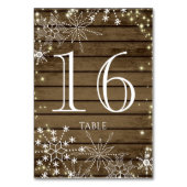 Rustieke Sneeuwvlokken en Sparkle Tafelnummer (Achterkant)