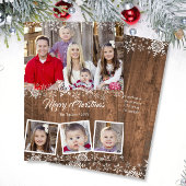 Rustieke sneeuwvlokken Foto Collage Christmas Kaar Feestdagenkaart