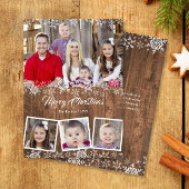 Rustieke sneeuwvlokken Foto Collage Christmas Kaar Feestdagenkaart