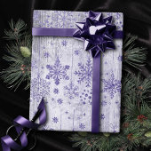 Rustieke sneeuwvlokken | Lavendel Paarse Scandinav Cadeaupapier