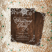 Rustieke sneeuwvlokken op houten kerstfeest kaart