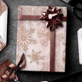 Rustieke sneeuwvlokken | Roos Gold Tree en Sinterk Cadeaupapier
