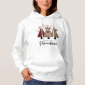 Rustieke Sneeuwvlokken Schattige Country Kerstboom Hoodie (Voorkant)