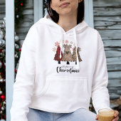 Rustieke Sneeuwvlokken Schattige Country Kerstboom Hoodie