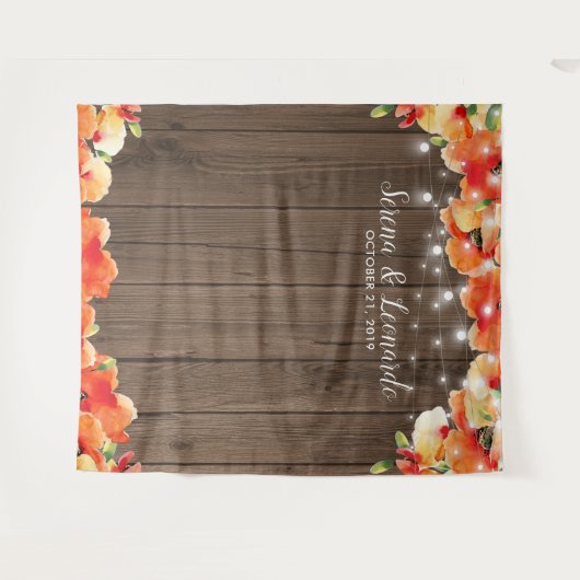 Rustieke snoerlampen Klaproos Fotohokje voor bruil Wandkleed (Voorkant (horizontaal))