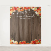 Rustieke snoerlampen Klaproos Fotohokje voor bruil Wandkleed (Voorkant)