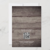 Rustieke snoerlampen lavendel QR-code bruiloft Kaart (Achterkant)