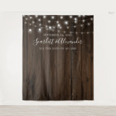 Rustieke snoerlampen Trouw achtergrond Wandkleed (Voorkant)