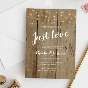 Rustieke snoerlampjes bruiloft Elopement Feest Kaart