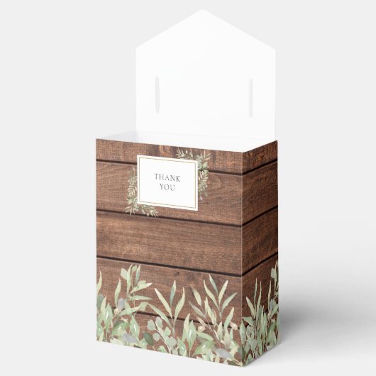 Rustieke snoerlampjes groene bruidsdouche bedankdoosjes (Geopend)