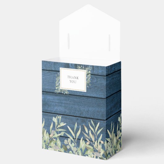 Rustieke snoerlampjes groene bruidsdouche bedankdoosjes (Geopend)