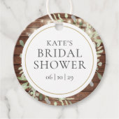 Rustieke snoerlampjes groene bruidsdouche bedankjes labels (Voorkant)