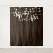 Rustieke snoerlampjes houten trouw achtergrond wandkleed (Voorkant)