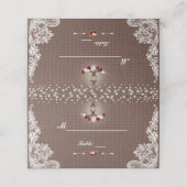 Rustieke snoerlampjes met kanten burlap tafelnumme plaatskaartje (Buitenkant ongevouwen)