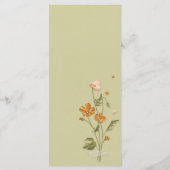 Rustieke snoerlampjes trendy Bloemige Trouwmenu Programmakaart (Achterkant)