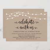 Rustieke snoerlichten, Vier het met ons mee, Elope Kaart (Voorkant / Achterkant)