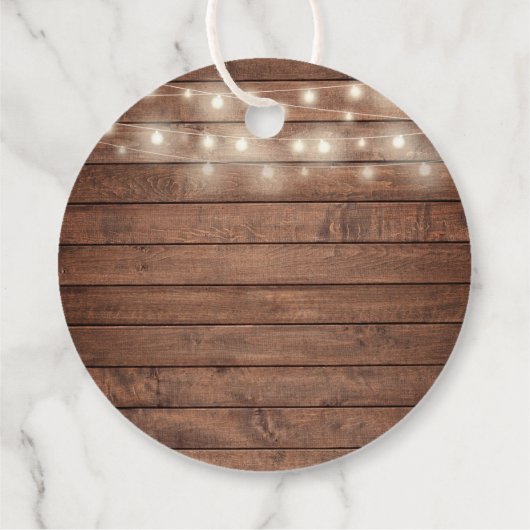 Rustieke snoerlichtjes groen bruidsfeest bedankjes labels (Achterkant)