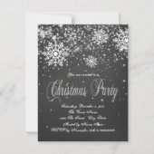 Rustieke Snowflake Chalk Corporate Christmas Party Kaart (Voorkant)