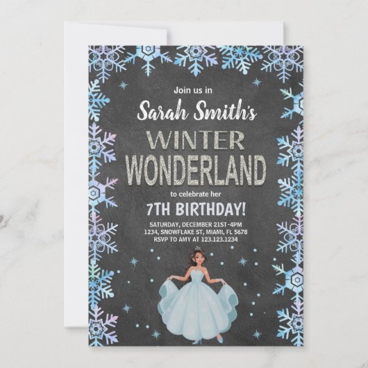 Rustieke Snowflake Party Thema Kaart (Voorkant)