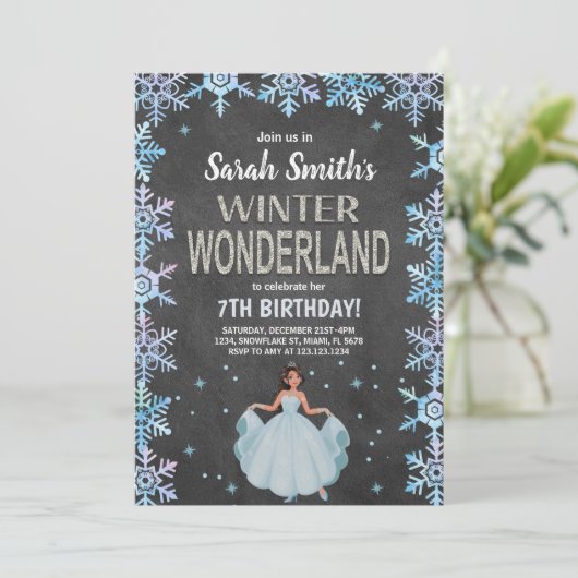 Rustieke Snowflake Party Thema Kaart (Staand voorkant)