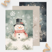 Rustieke Snowman Art Variety Pack Decoupage Inpakpapier Vel
