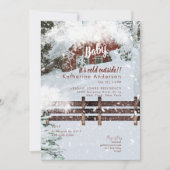 Rustieke Snowy Baby Het is koud Buiten Kaart (Voorkant)