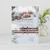 Rustieke Snowy Baby Het is koud Buiten Kaart (Staand voorkant)