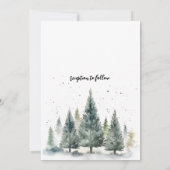 Rustieke Snowy Pine Tree Forest Outdoor Wedding Kaart (Achterkant)